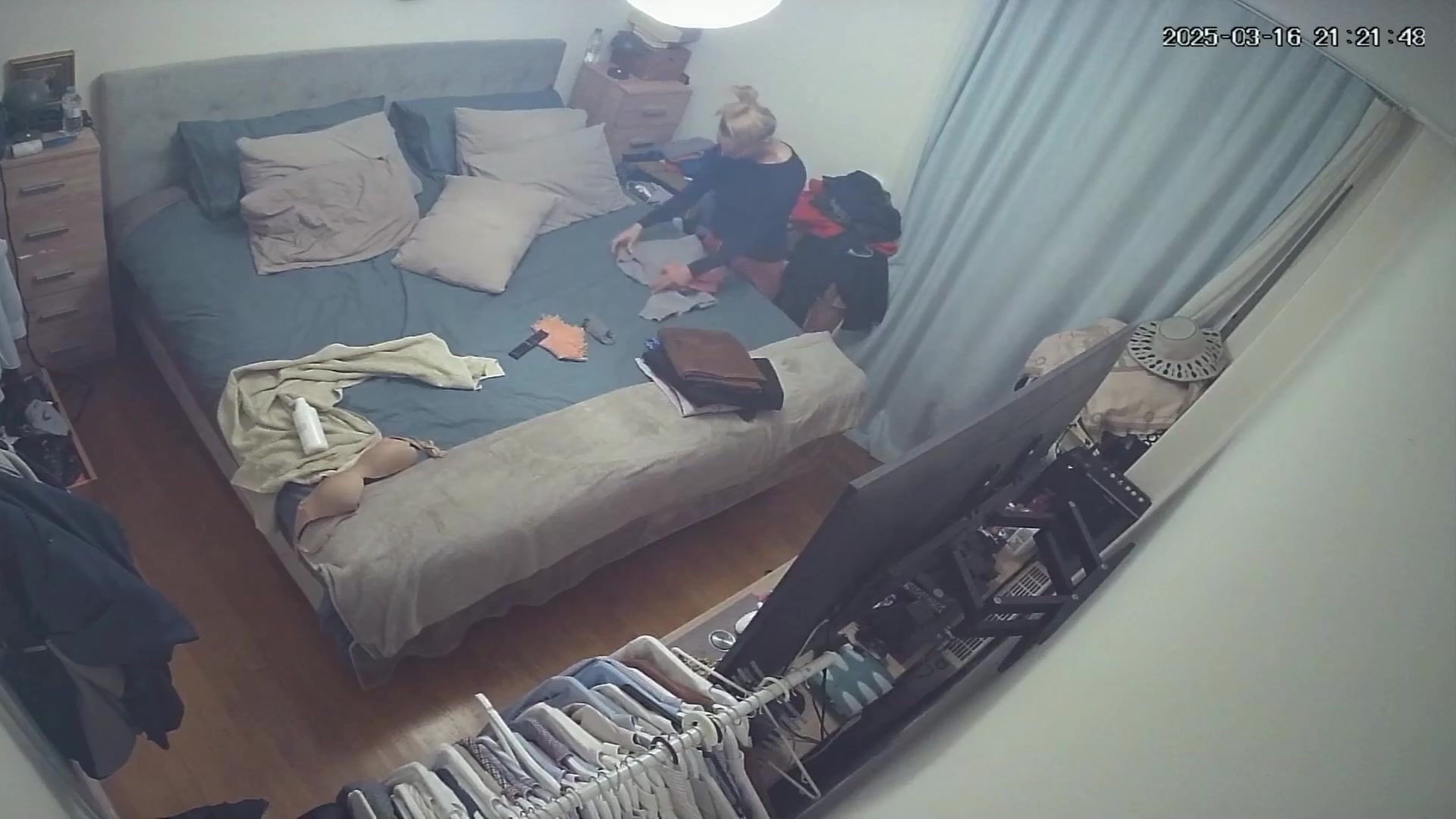 Bedroom Solo Session Caught on IP Camera 675